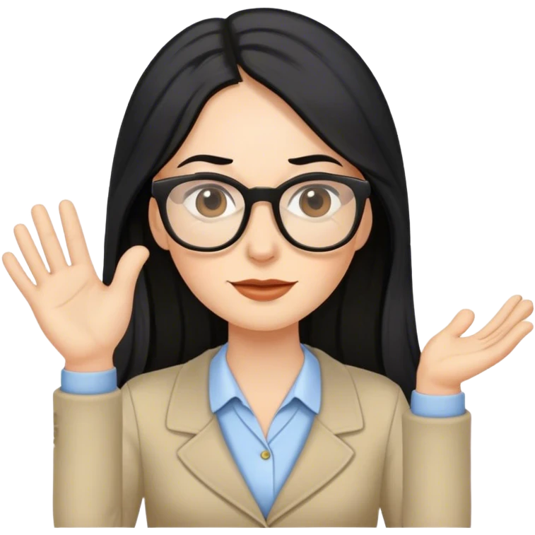 pale female teacher with long black hair, wearing glasses teaching Spain emoji