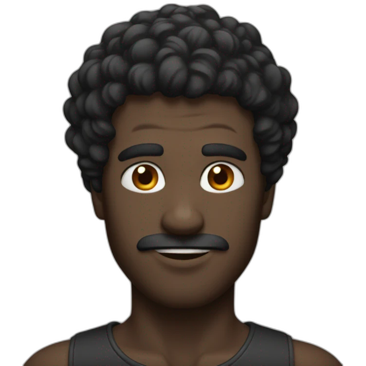 Homme noir cheveux crépus emoji