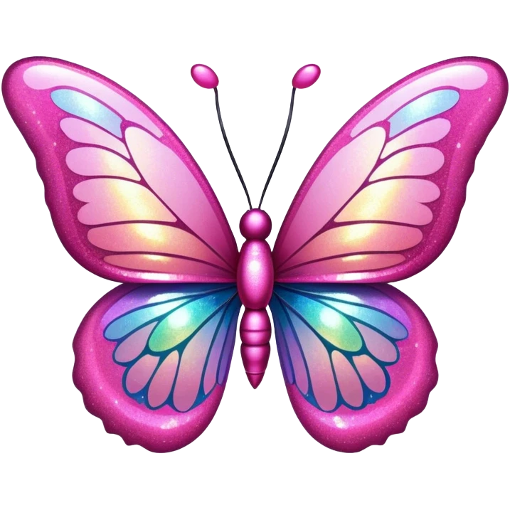 Pink glittery butterfly emoji