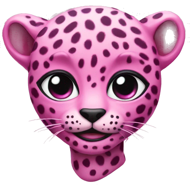 pink leopard print alien emoji