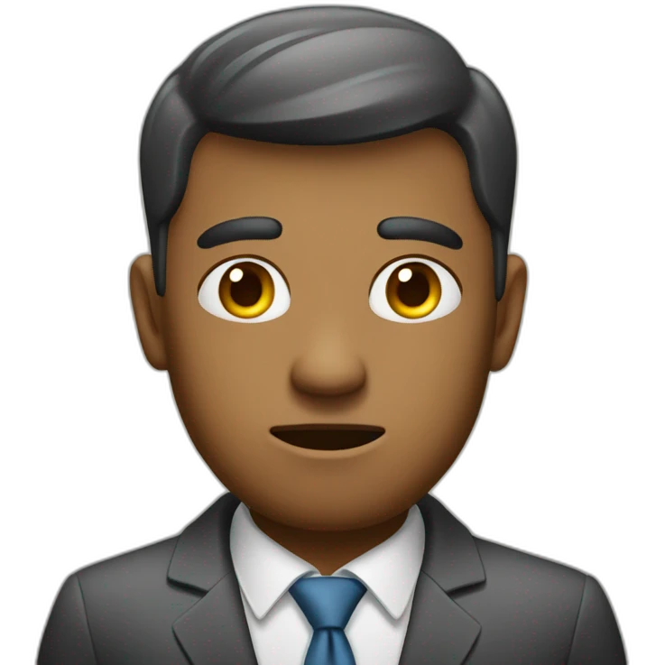 business men looking in disapproval emoji