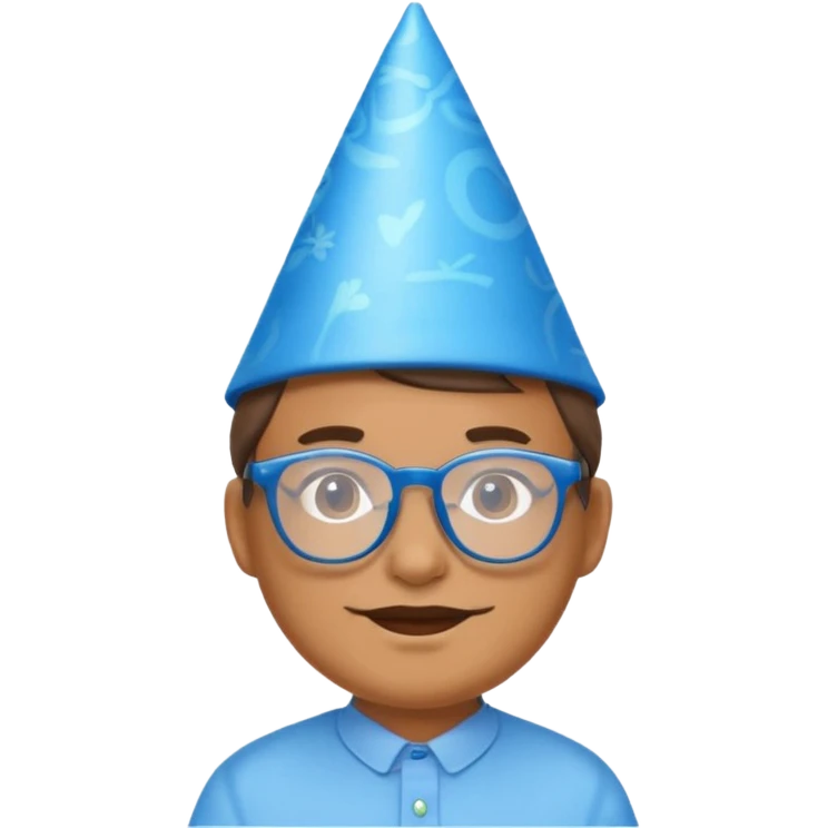 party blue hat bee with glasses full body emoji