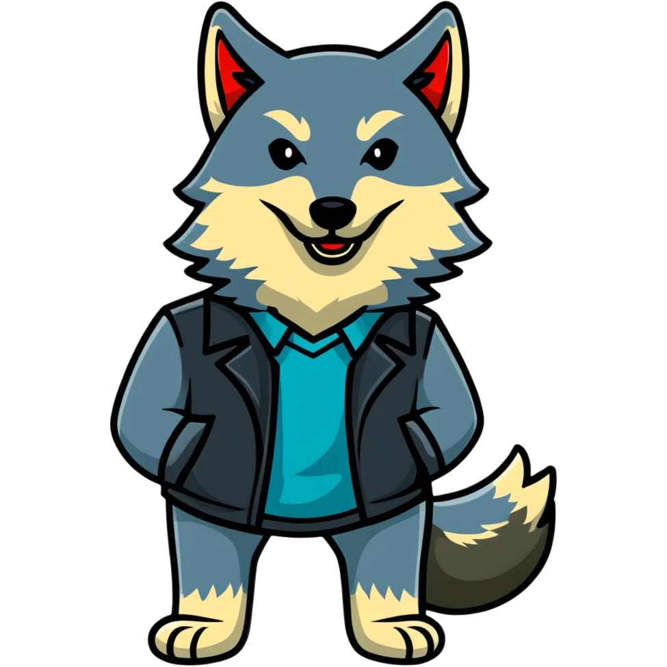 wolf with the face of Vladimir Zhirinovsky emoji