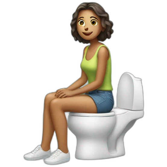 Female Sitting on toilet emoji