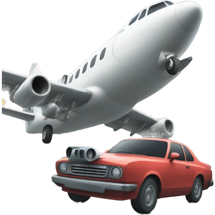 Car towing plane emoji