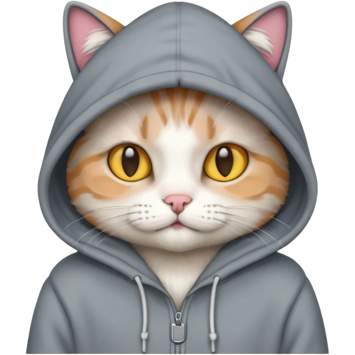 Cat wearing a hoodie emoji