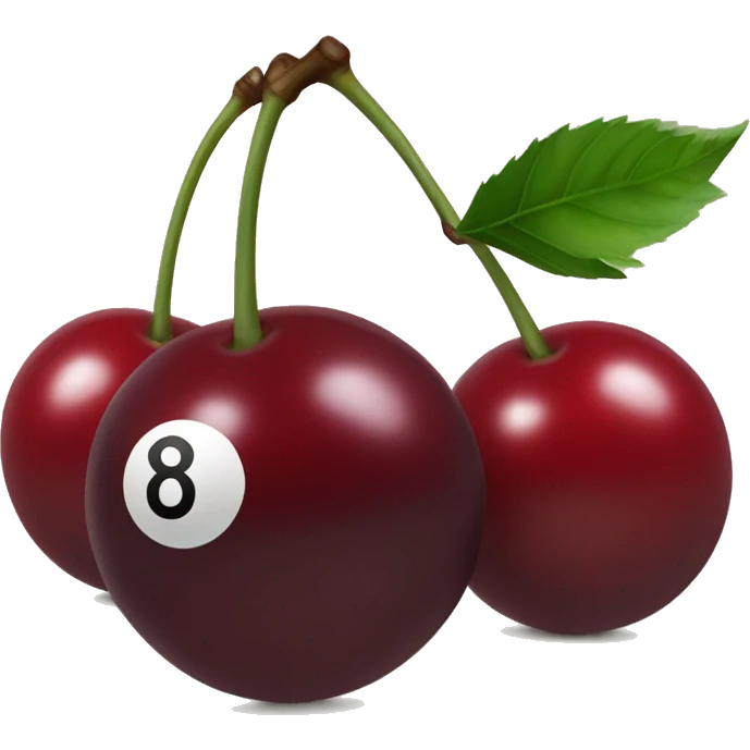 Two “8-ball cherries” emoji
