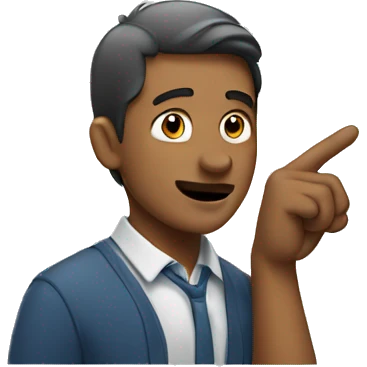 man pointing at his ear emoji