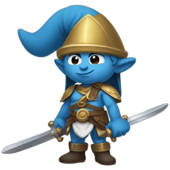 Smurf swordsmam emoji