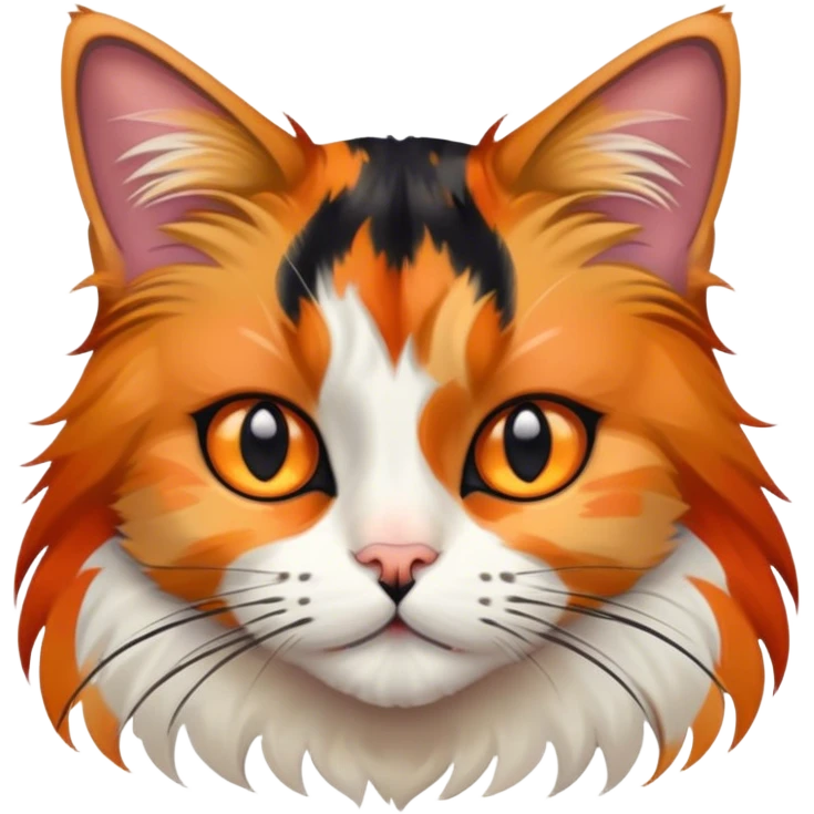 Tortie long hair cat emoji