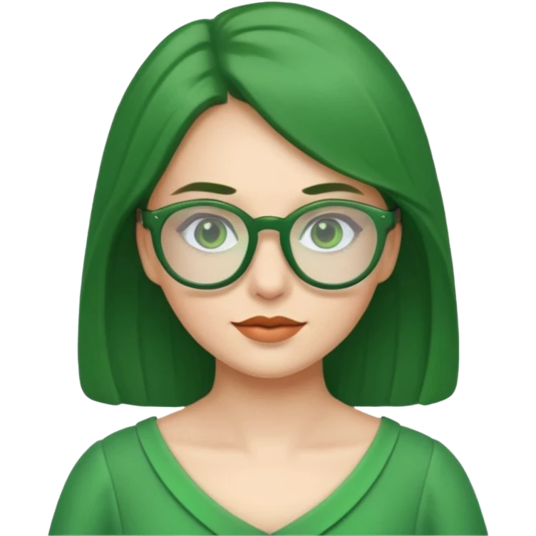 green glasses and green dressed woman emoji