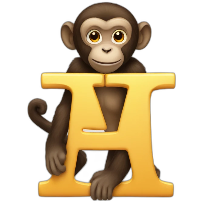 M letter with monkey emoji