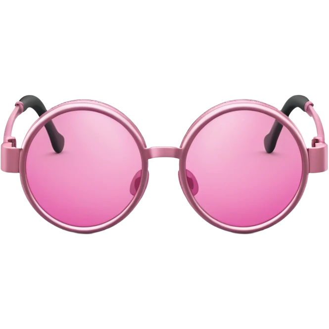pink tinted welding goggles, round pink lenses, minimal frame, safety glasses emoji