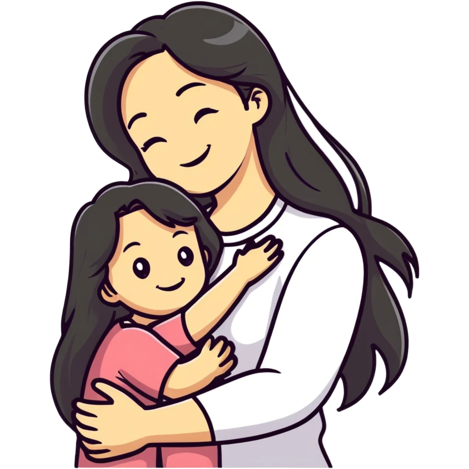 Mère et fille amour emoji