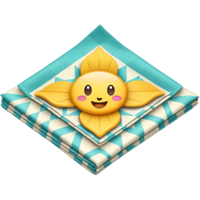 flapped patterned napkin emoji