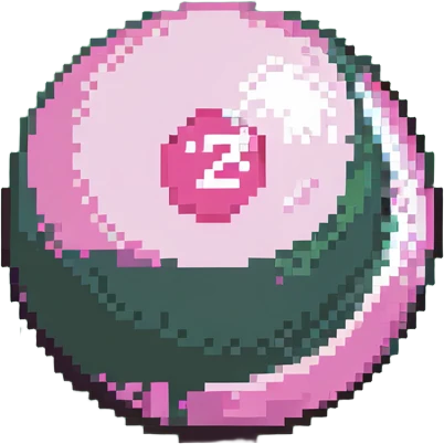 pink billiard ball with the number 23 emoji