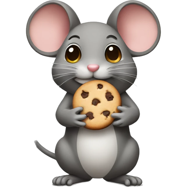 mouse holding a cookie emoji