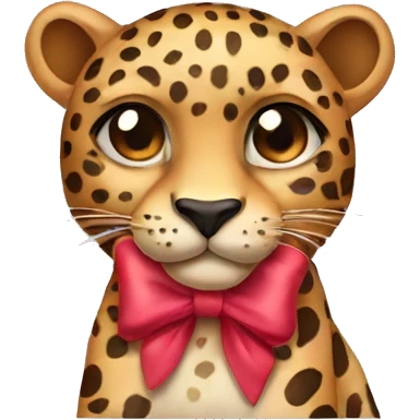 Leopard with a bow emoji
