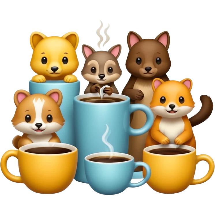 animaux qui prennent le café emoji