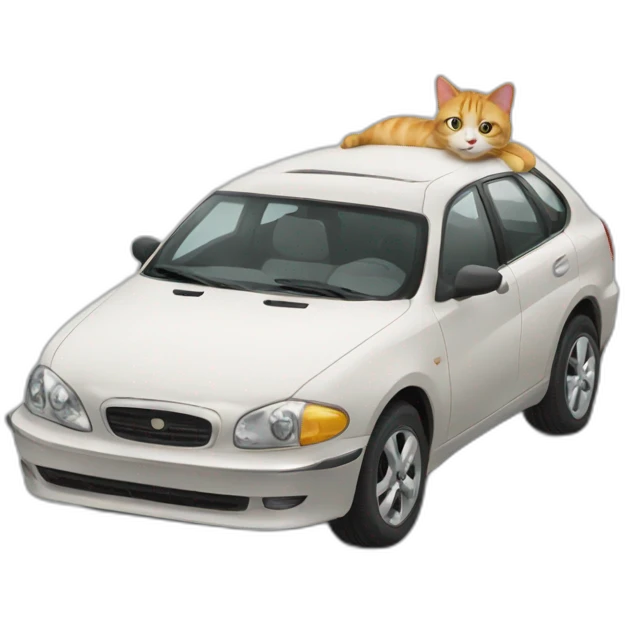 Car merged with cat emoji