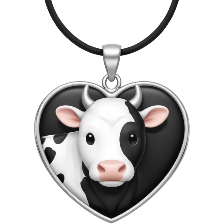 i need combination of this two emojis for making a neckless ❤️🐮 the desing must be simple so it can make easily  reduse details and make it black and white  use simple lines i insist rhe cow to be just like emoji and the degins will use for making silver neckless emoji