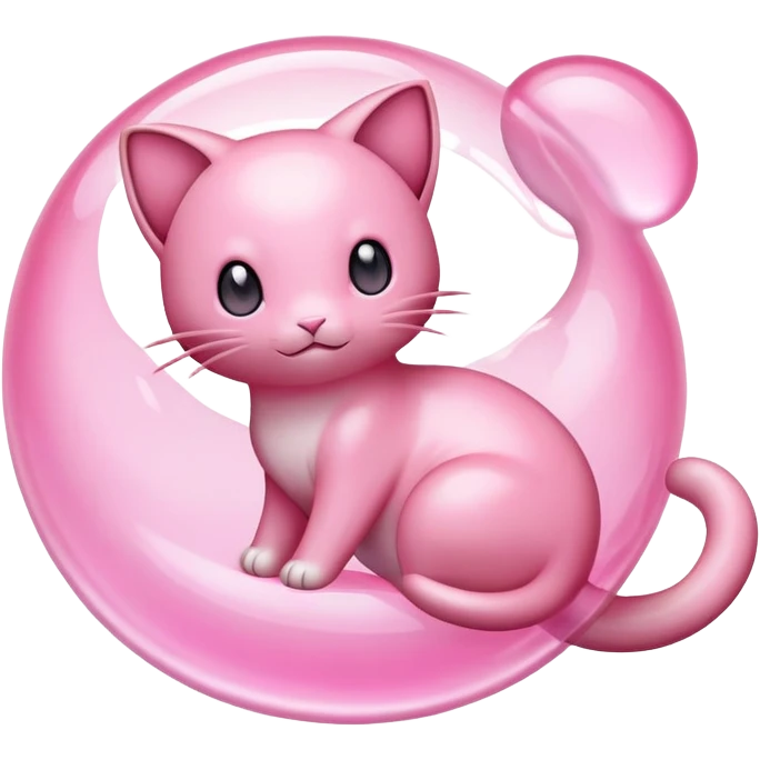 cute pink Mew Pokemon floating emoji