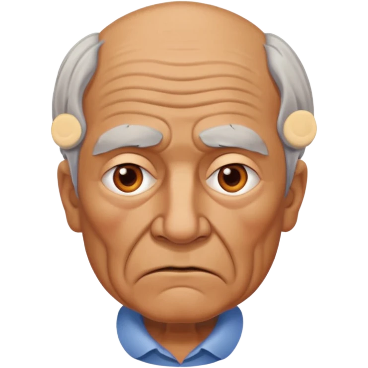 abuelo de pueblo serio y desconfiado emoji