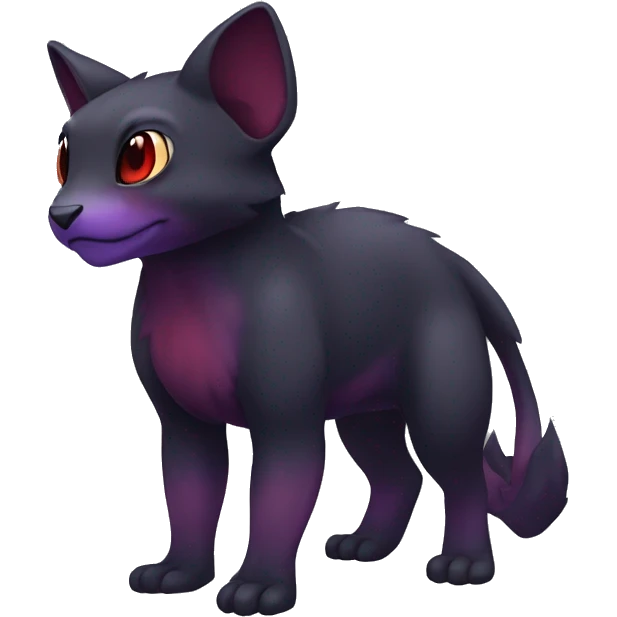 Cute cool dark black red purple animal hybrid Fakemon full body emoji