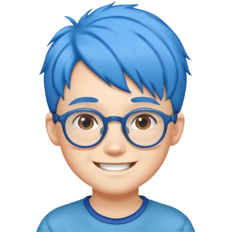 blue haired kid with glasses emoji