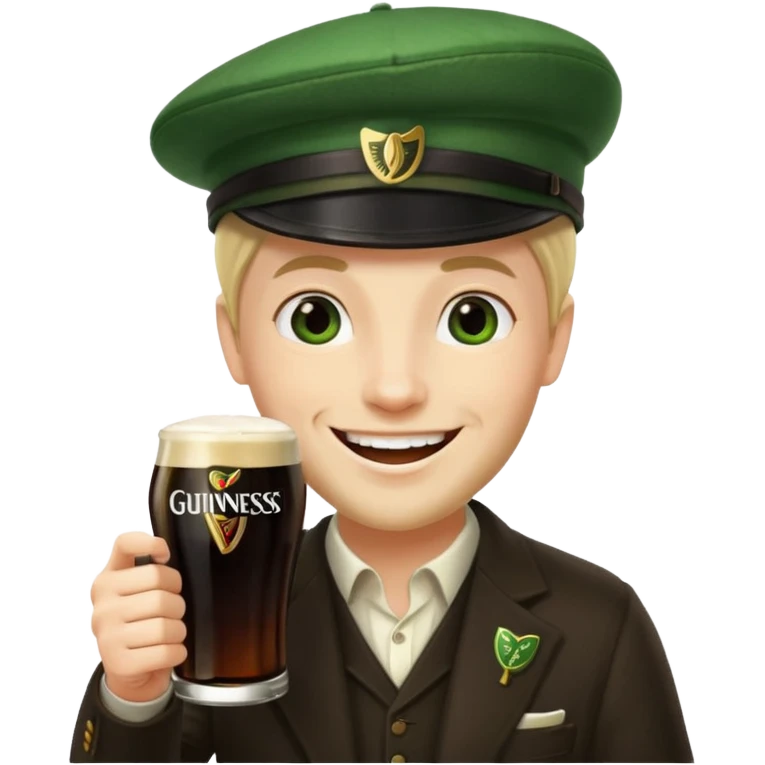 Saying cheers with a Guinness emoji