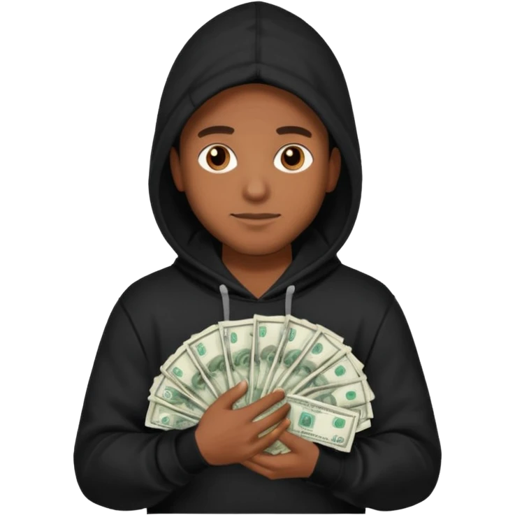 hoodied guy making money emoji