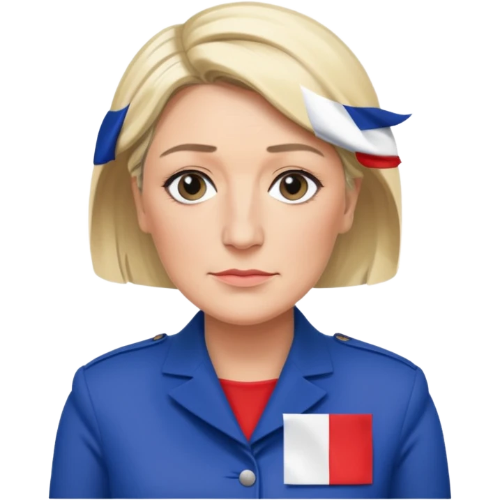 Marine le pen et drapeau français emoji