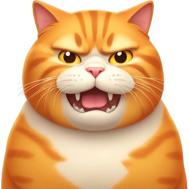 Fat orange cat angry emoji