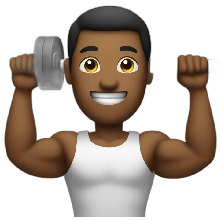 Arm with dumbbell in hand doing a curl emoji