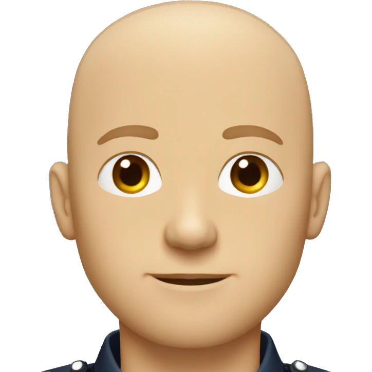 Bald Caucasian man with light beard in police uniform  emoji