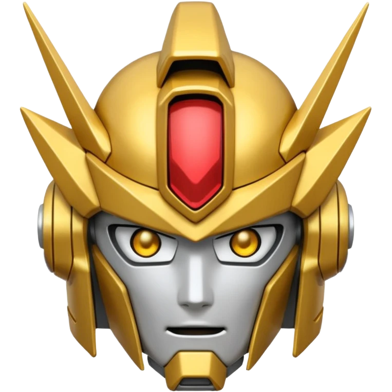 Gundam head with gold, no eyes emoji