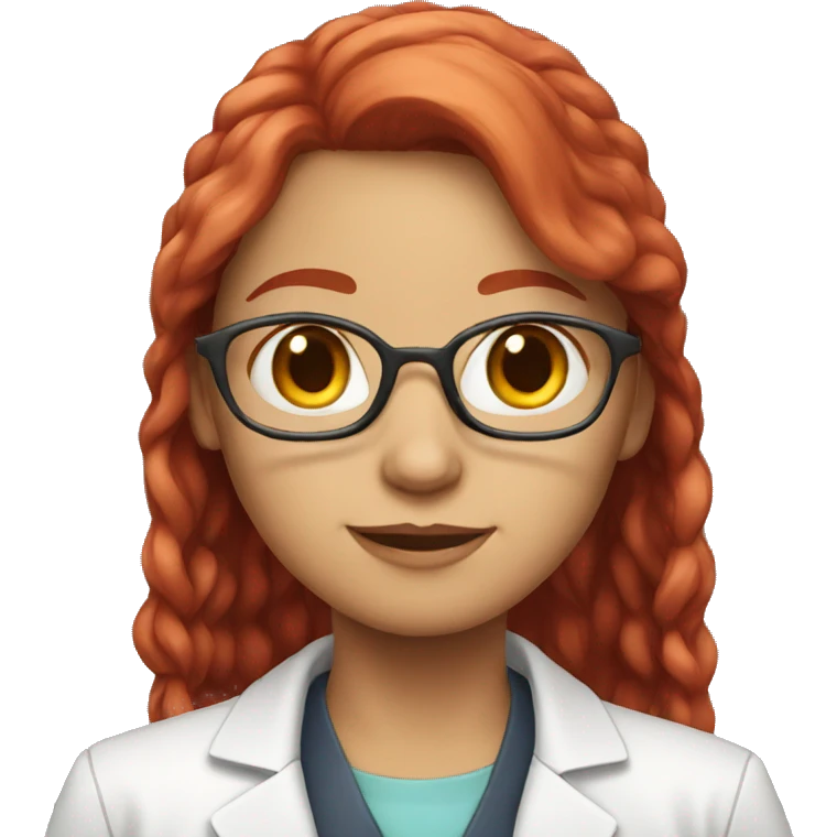 Girl with red hair scientist emoji