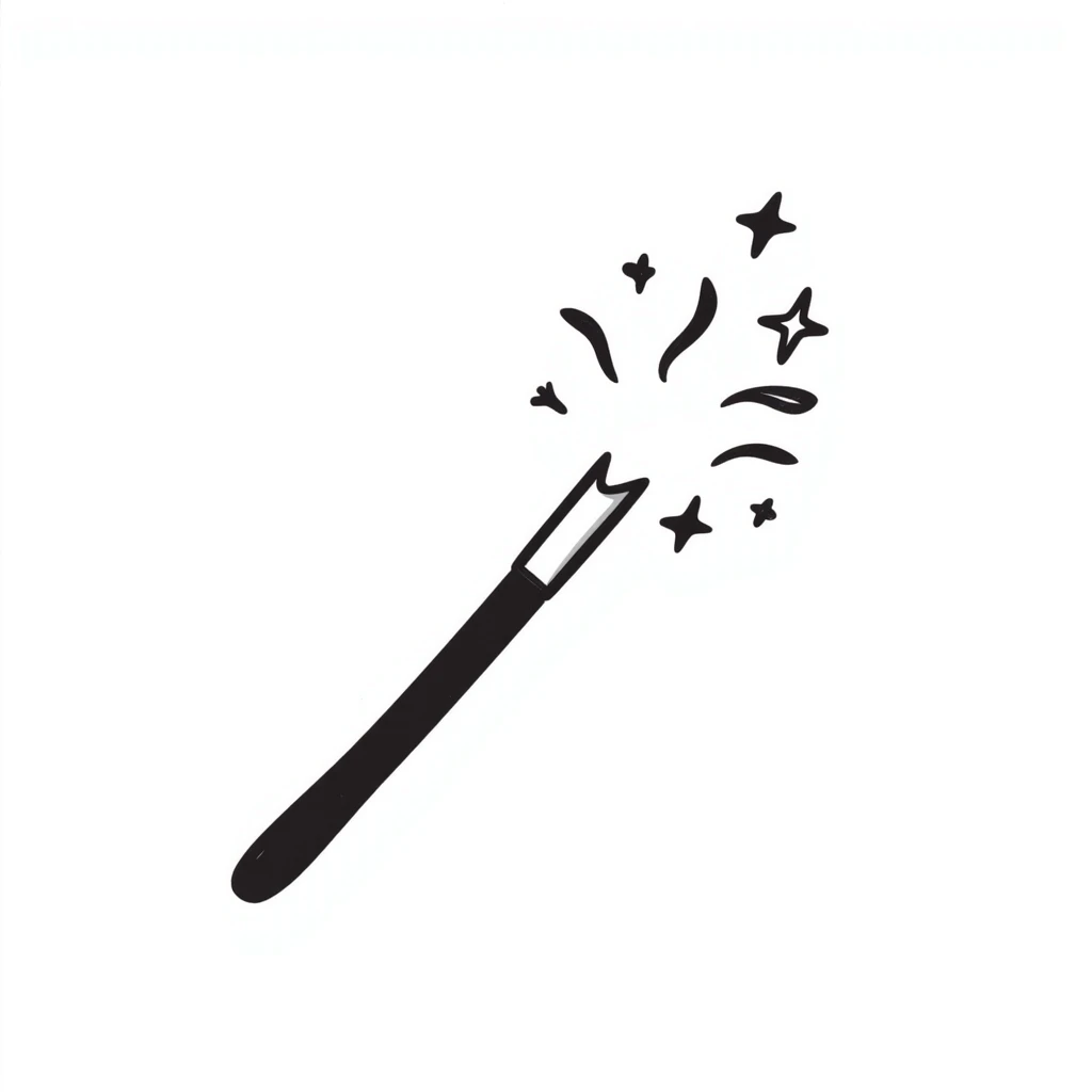 Magic wand with sparkles emoji