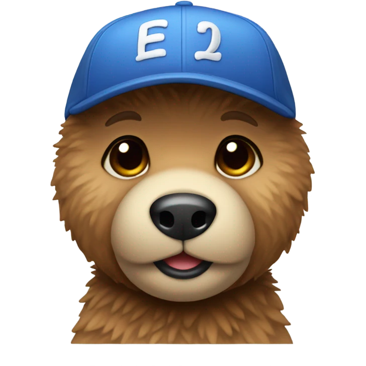 Teddy bear with cap mix clour emoji
