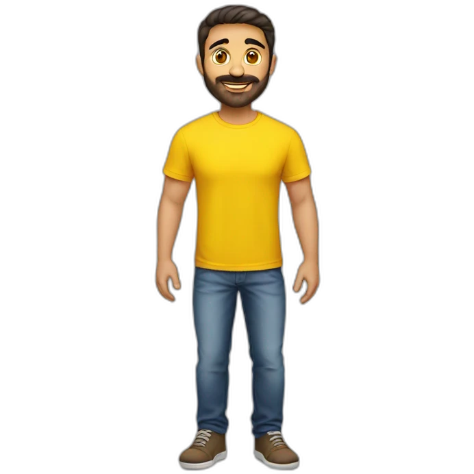 Armenian guy with a yellow T-shirt emoji