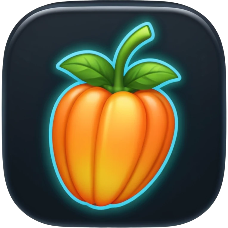 Сделай логотип Fl Studio светящийся emoji