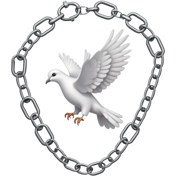 Freedom, the dove flies away, Break, Handcuffs, Escape, Chains, Broken emoji