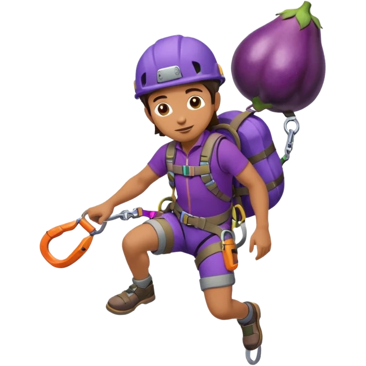 Rock climber Riding eggplant  emoji