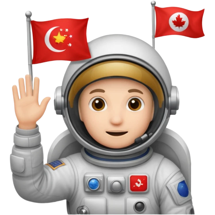 astronaut with red flag emoji