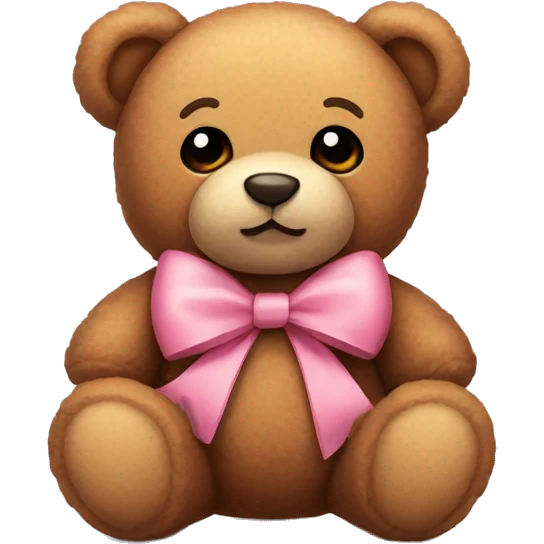 A cute teddy bear with a bow emoji