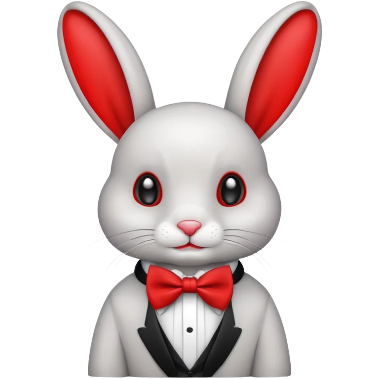 Cartoon rabbit with oversized bow tie emoji