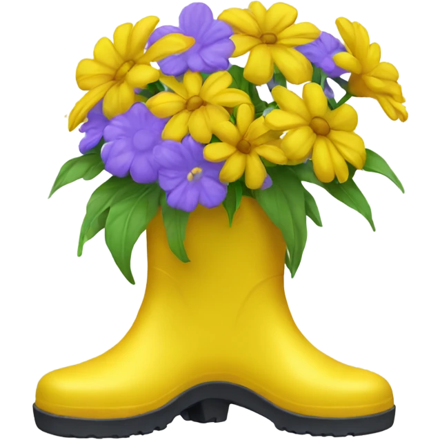 Flowers in yellow rain boot  emoji