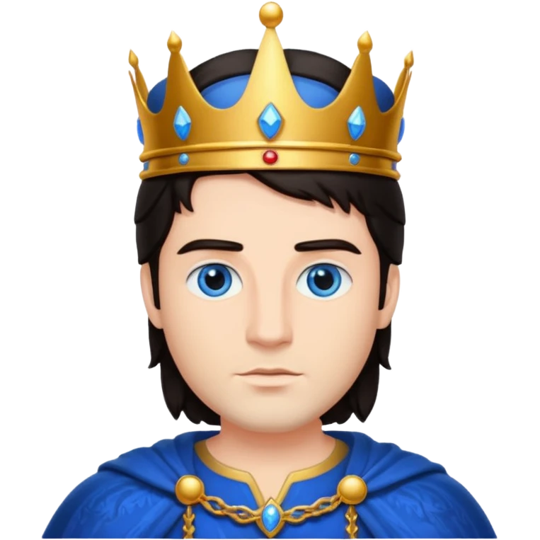 King: dark hair, blue eyes emoji