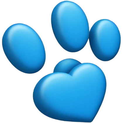 blue heart with paws emoji
