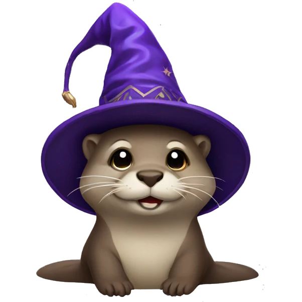 Otter with wizard hat emoji